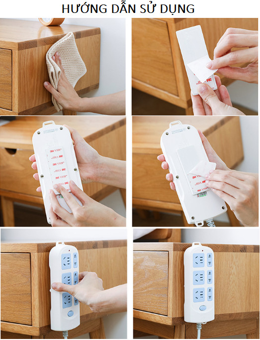 Bộ dụng cụ treo cố định ổ cắm điện trượt thẳng siêu tiện dụng an toàn cho bé, giá đỡ các vật dụng gia đình GD248-TreoOCD-Vi