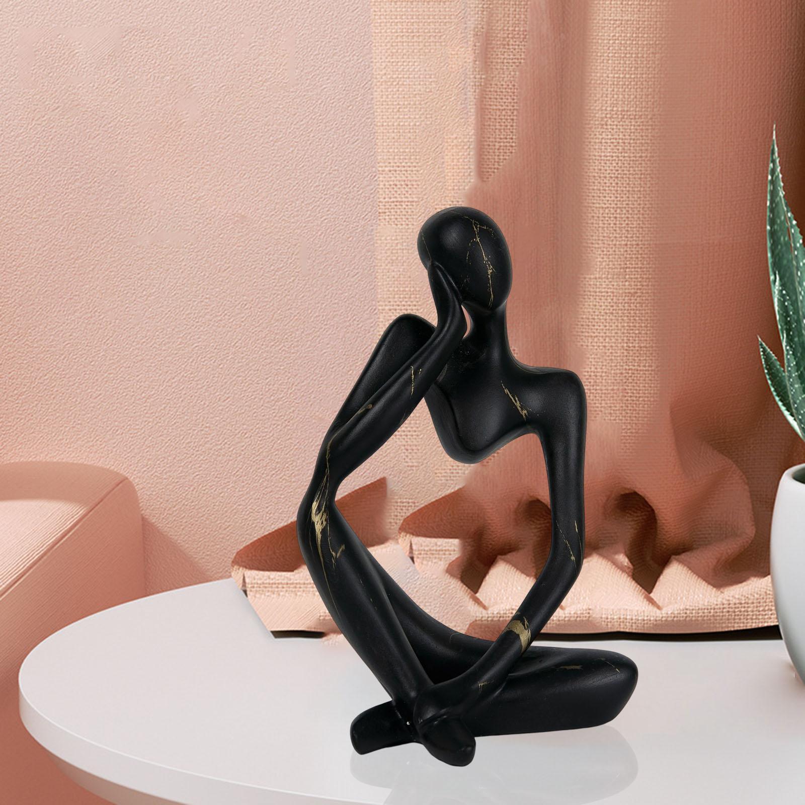 3Pieces Abstract Thinker Statue Resin Figurine Tabletop Decor