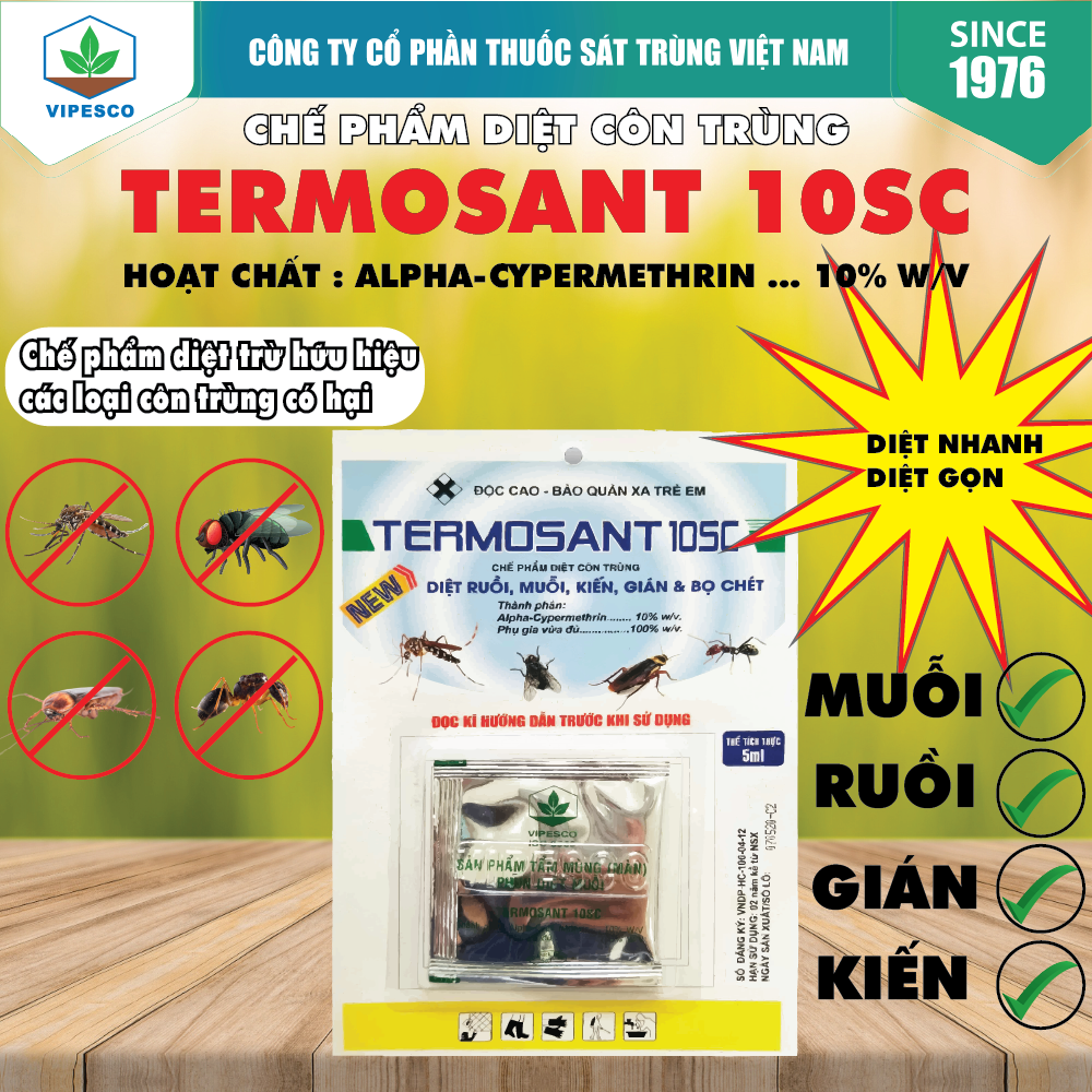 TERMOSANT 10SC (5ml) - DIỆT RUỒI, MUỖI, KIẾN, GIÁN, BỌ CHÉT