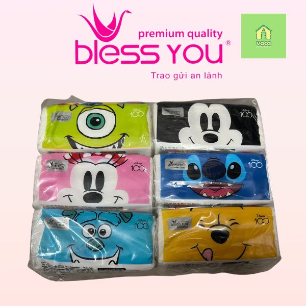 1 Lốc 6 gói giấy rút Bless You phiên bản cute nhỏ gọn 120 tờ