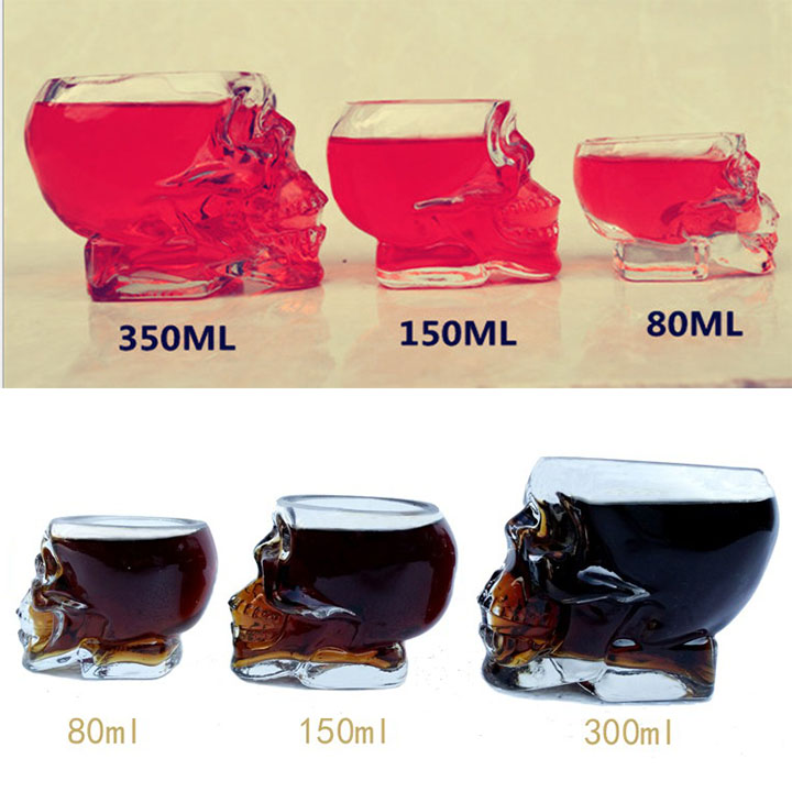 Cốc Thủy Tinh Hình Đầu Lâu 3D V2