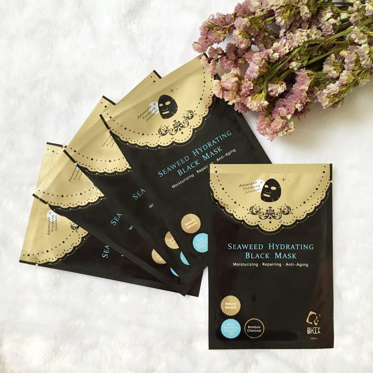 Combo 5 Mặt nạ đen BUTYBUTY dưỡng ẩm tảo biển Combo 5 sheets BUTYBUTY Seaweed Hydrating Black Mask