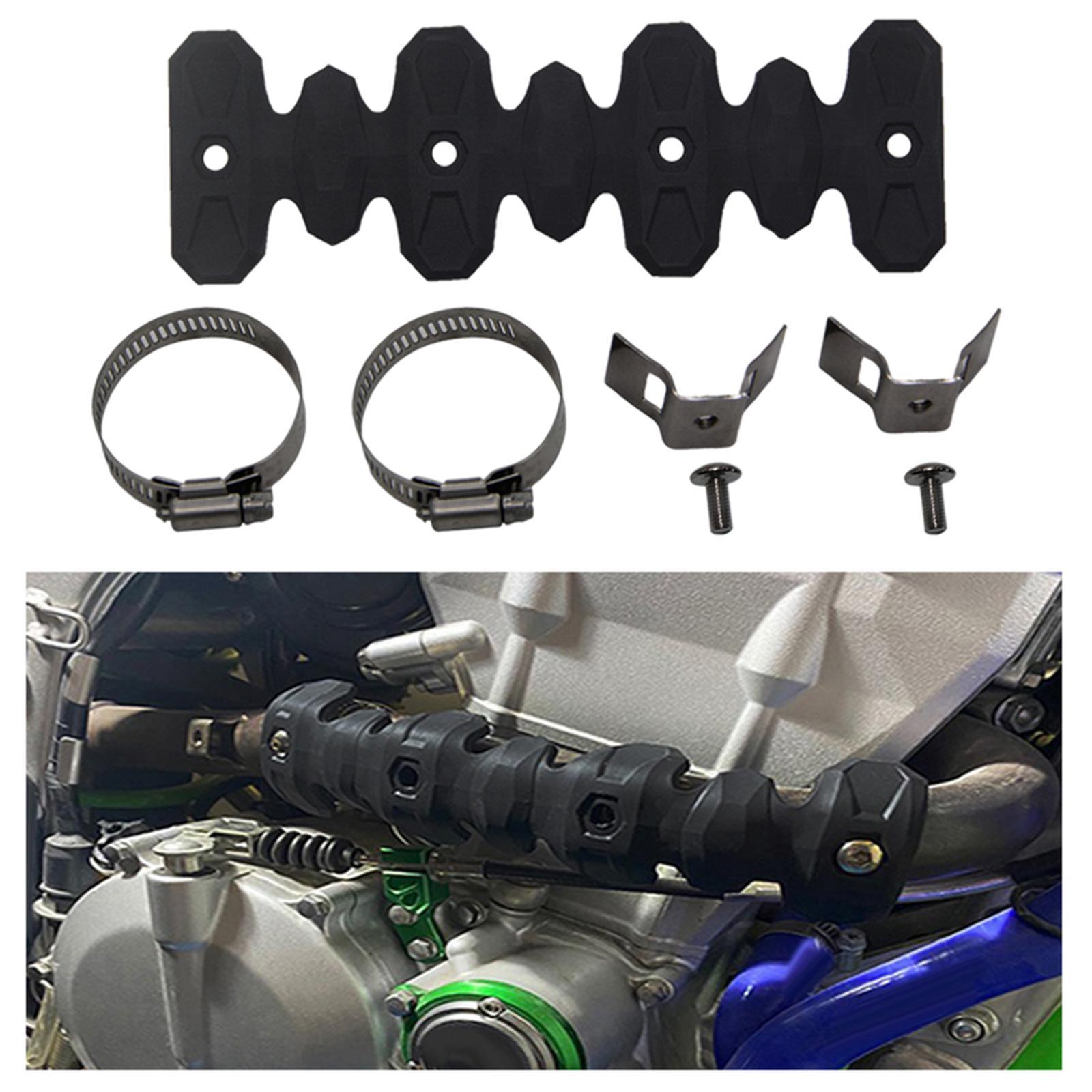 Exhaust Heat Shield, with 2 Pipe Clamps Pipe Guard for 27-51mm Diameter Exhaust Pipe