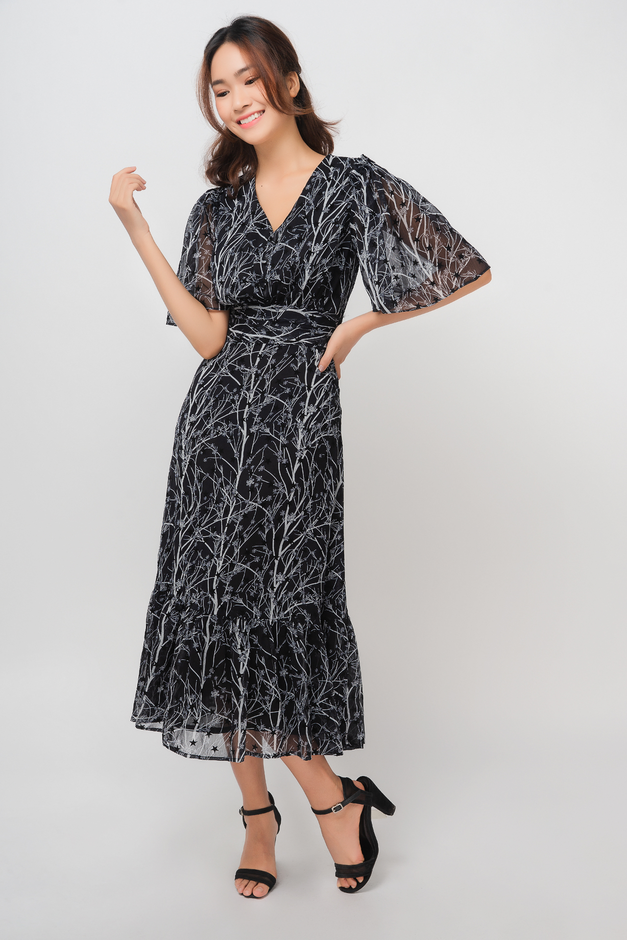 ĐẦM ĐI TIỆC MIDI, TAY CÁNH TIÊN