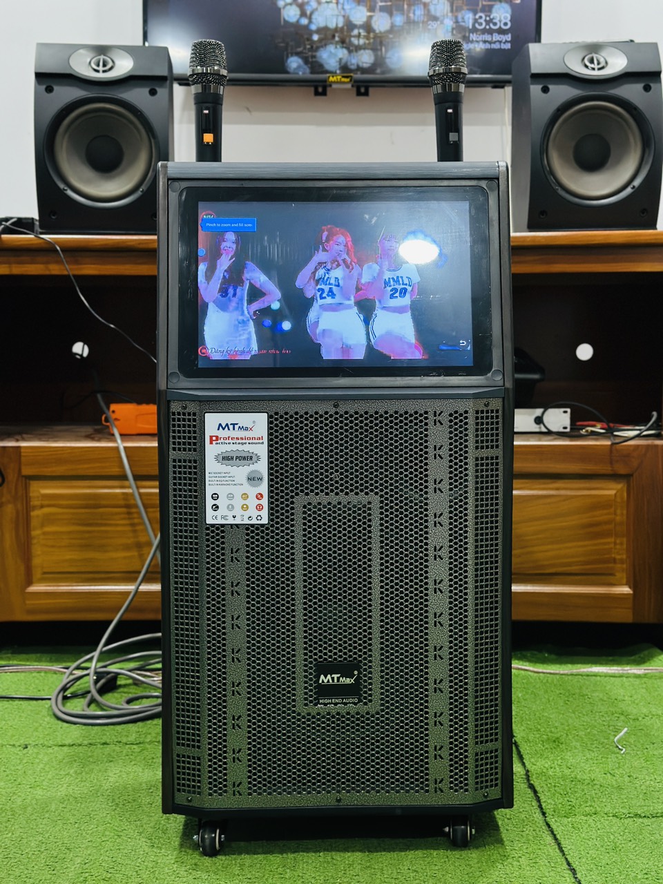 Loa Màn Hình MTMAX T71 Bass30 Màn Hình 16inch Công suất 400W Đi Kèm Cặp Micro Sang Trọng Chống Hú Cao Cấp . Hàng chính hãng