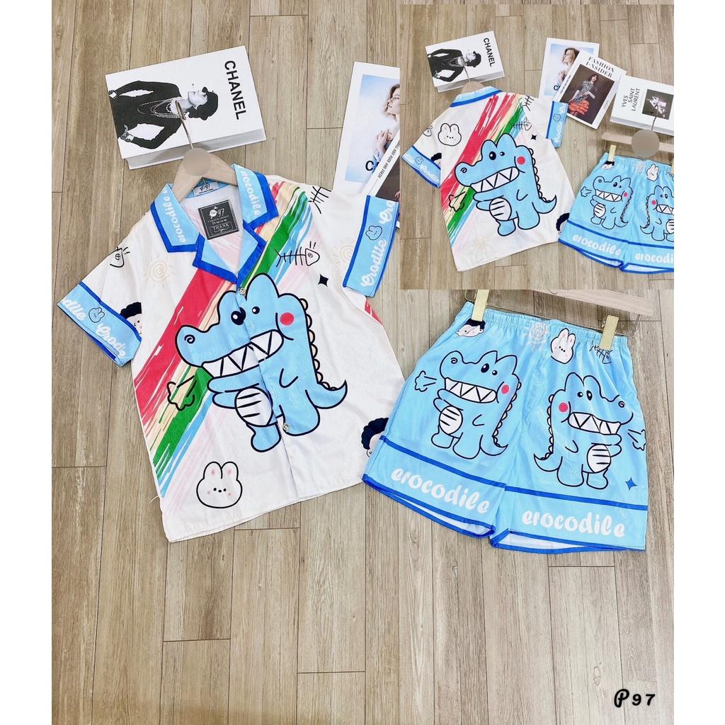 Lụa xước ánh kim bộ đồ ngủ áo cộc quần đùi nhiều mẫu siêu hot HHC Store