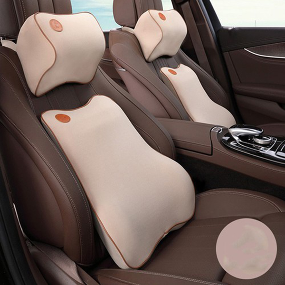 Bộ gối tựa đầu và tựa lưng xe hơi, xe ô tô chất liệu cao su non cao cấp V2