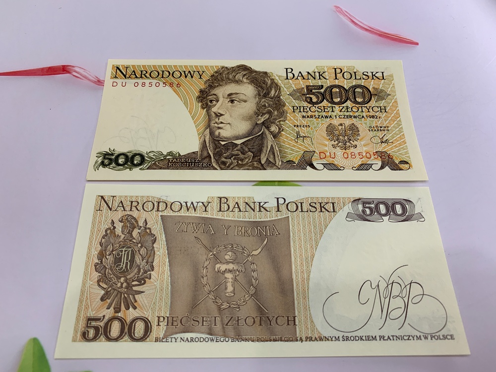 Tờ 500 Ba Lan Poland ngày xưa - ở châu Âu - tặng phơi nylon bảo quản tiền