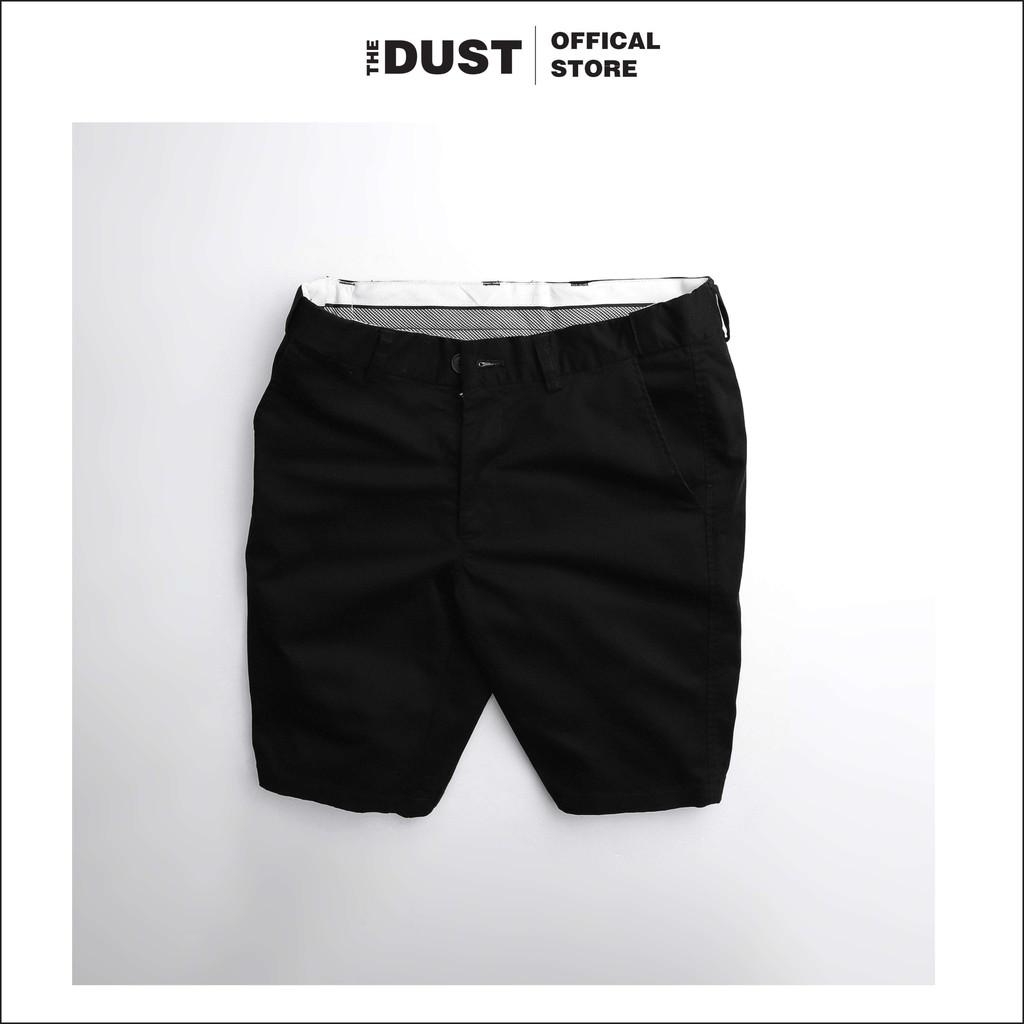 Quần short đùi nam LCT 01 trơn basic vải kaki xuất xịn dày dặn, form slim fit có chun ẩn, co giãn nhẹ - THE DUST