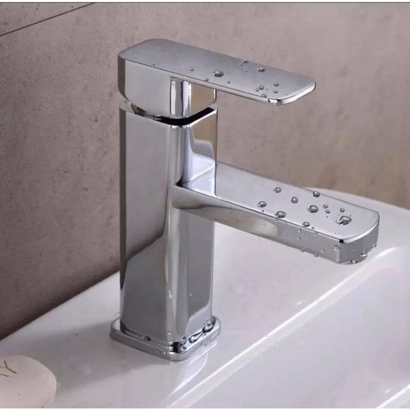Vòi Lavabo vuông ITALIA Vòi bồn rửa chất lượng cao + Đôi dây cấp