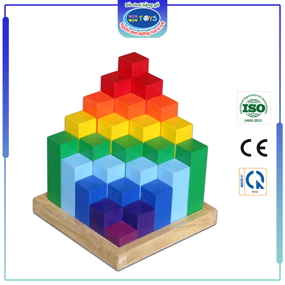 Đồ chơi gỗ Tháp Diamond | Winwintoys 61142 | Phát triển trí tuệ và hình học cơ bản | Đạt tiêu chuẩn CE và TCVN