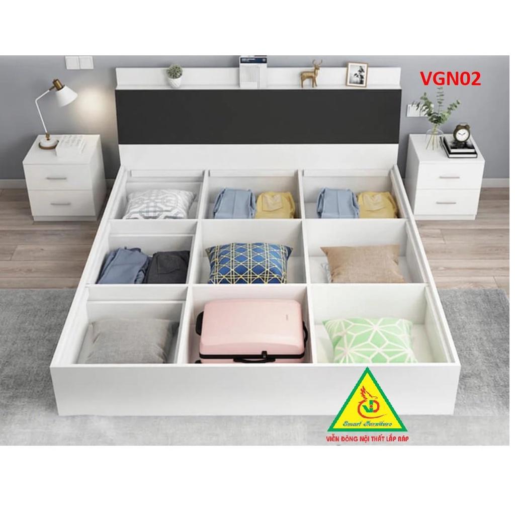 Giường ngủ gỗ MDF - kiểu dáng đơn giản hiện đại VGN02 - Nội thất lắp ráp Viendong Adv