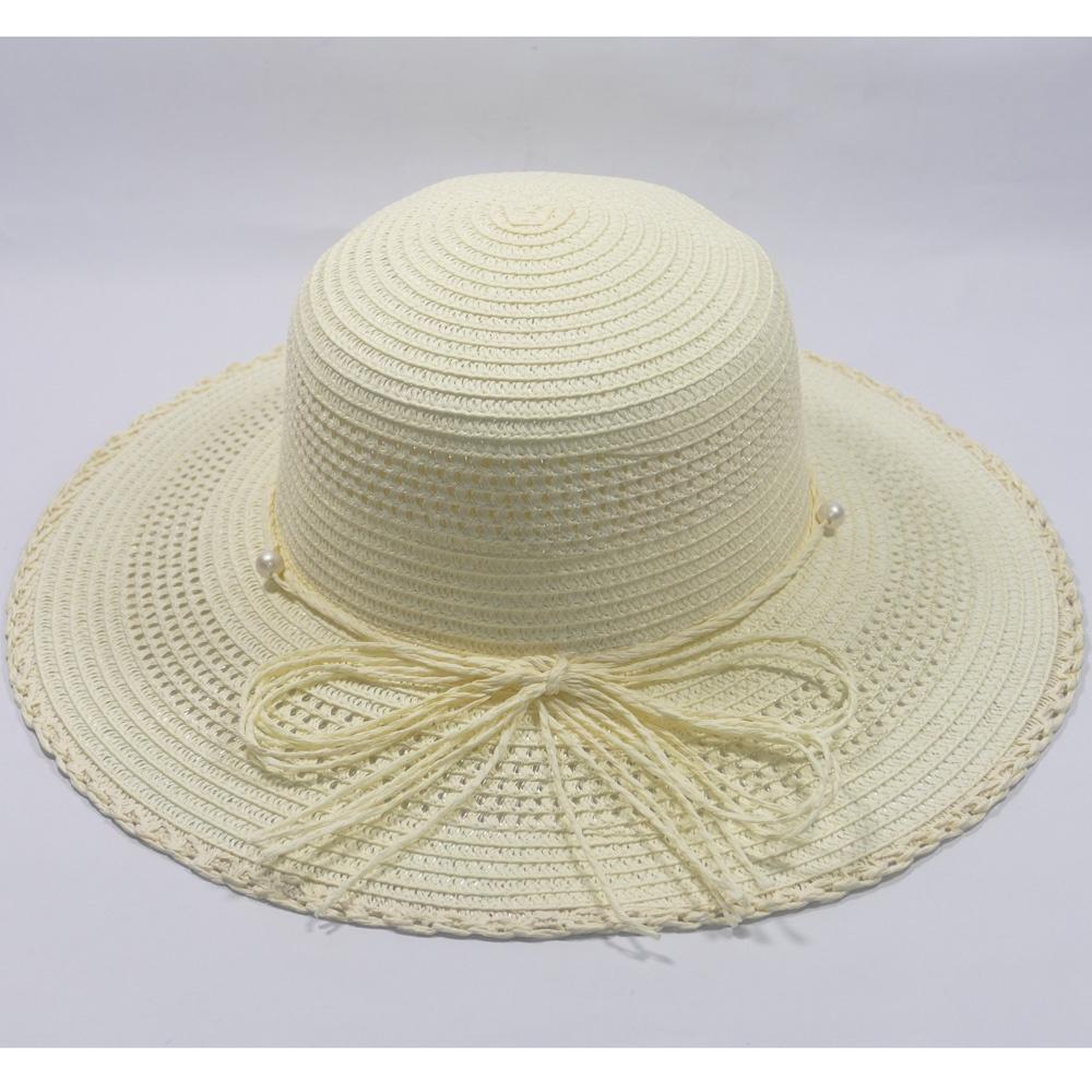 Nón Cói vành rộng 10cm, vòng đầu53-58,59cm - chất liệu cói thắt nơ hoạ tiết ngọc xung quanh thích hợp cho chị em phụ nữ