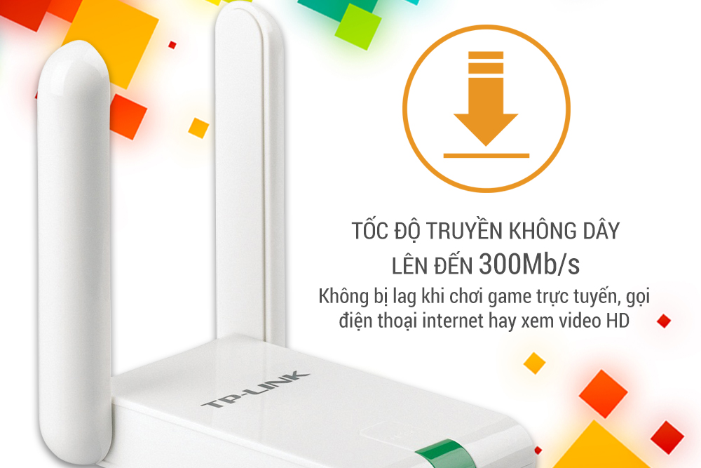 TL-WN822N Bộ Chuyển Đổi USB Không Dây Độ Lợi Cao Tốc Độ 300Mbps-hàng chính hãng