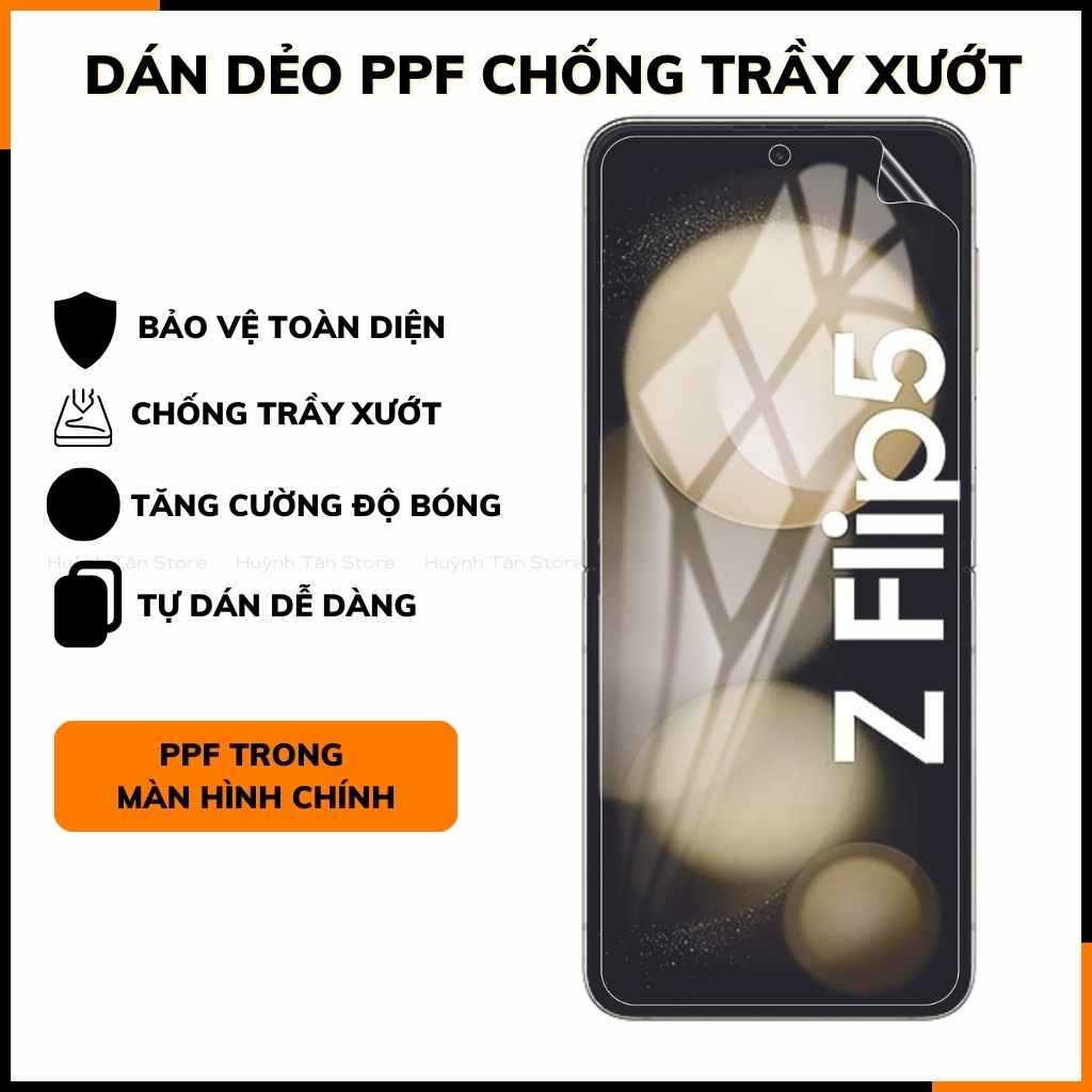 Dán màn hình z flip 5 dẻo PPF trong suốt hoặc nhám bảo vệ màn hình chống vân tay mua 1 tặng 1 huỳnh tân store