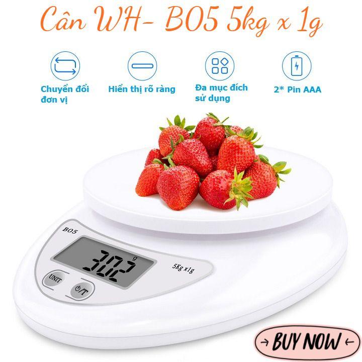 Cân Tiểu Ly Điện Tử Nhà Bếp Mini 5kg 1g WH B05 - Cân Điện Tử Nhà Bếp Dùng Làm Bánh Độ Chính Xác Cao