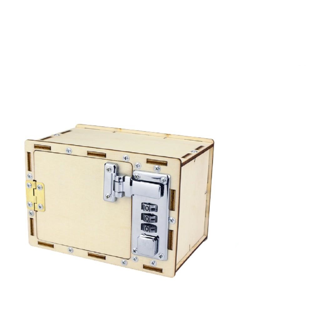 Đồ chơi khoa học tự làm két sắt tiết kiệm bằng gỗ cho bé