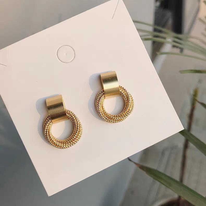 Bông Tai Tròn Nhiều Lớp Hàn Quốc Bạc S925 Sang Chảnh Mainia Shop