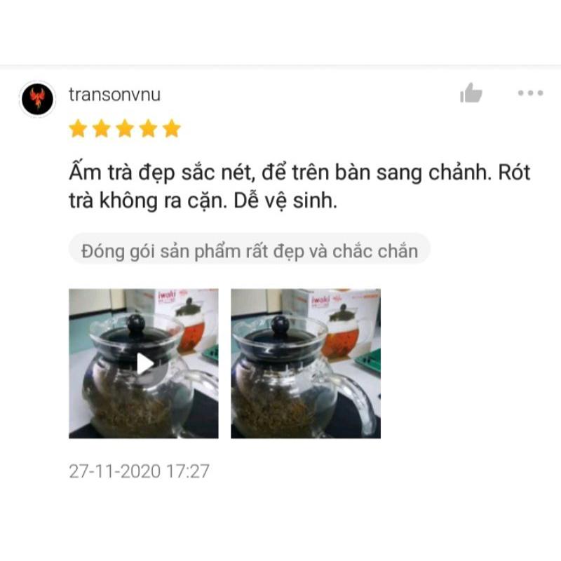 Bình trà thủy tinh Iwaki 640ml -KT894T-BK, chịu sốc nhiệt nóng lạnh, hâm nóng trong lò vi sóng - Thương hiệu Nhật Bản