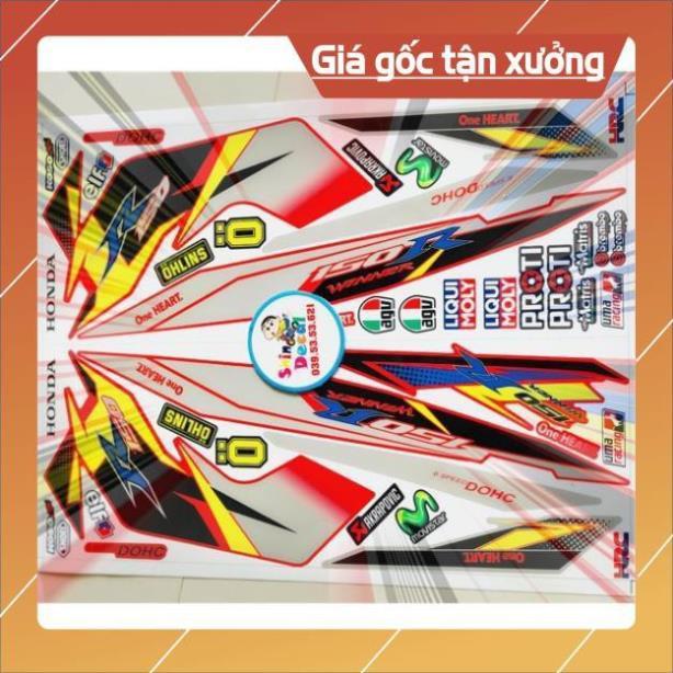 Tem rời winner chữ R dán xe đỏ
