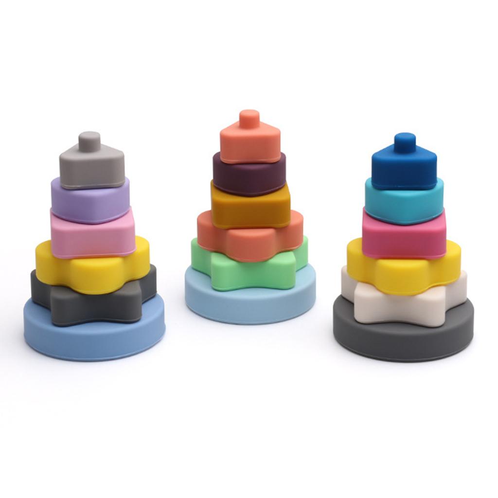 Montessori Toy Stacking Toys Silicone Educational Building Blocks Style 1