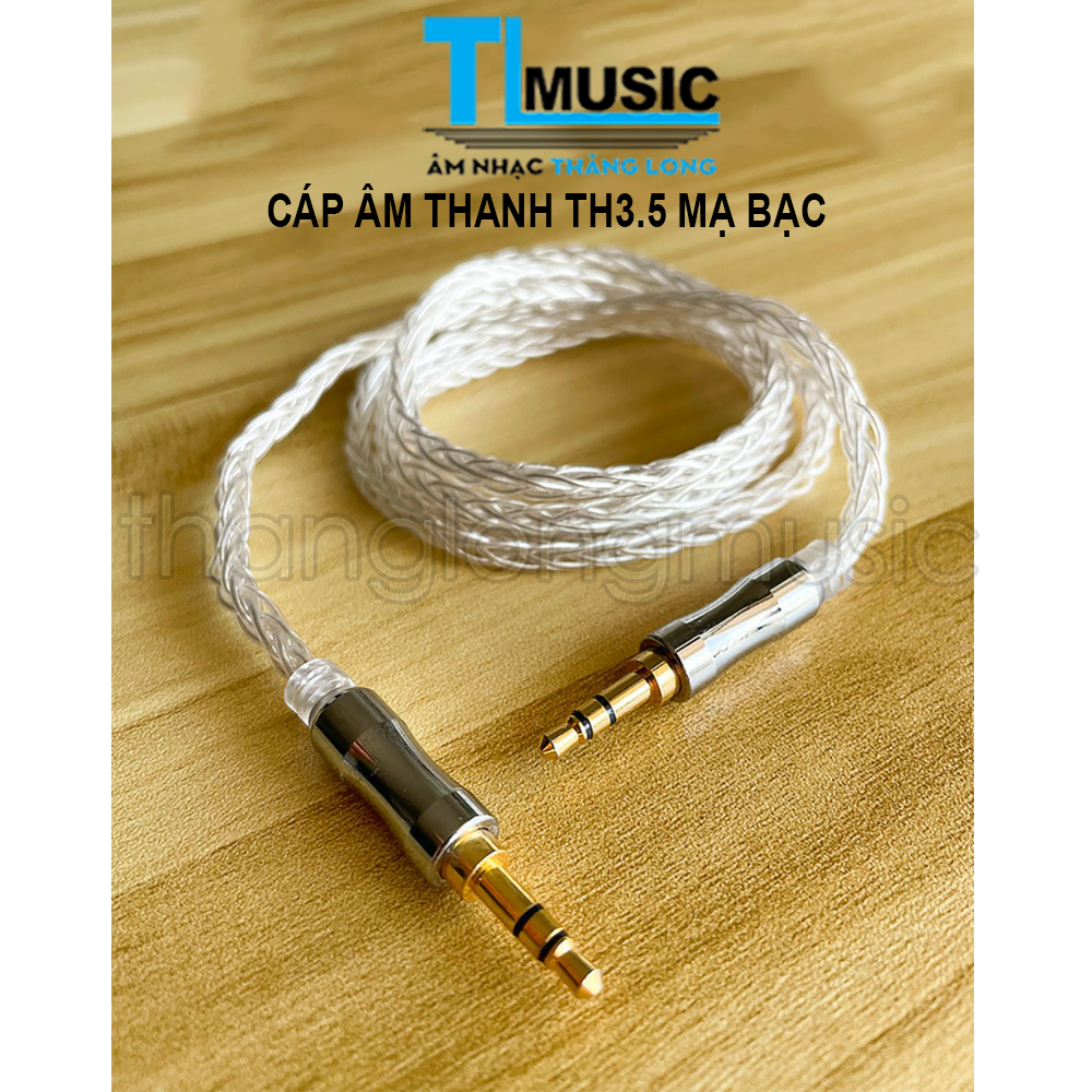 Cáp Âm Thanh – Dây Tín Hiệu Âm Thanh 2 Đầu 3.5 MM Mạ Bạc Bện Thừng Dài 1M