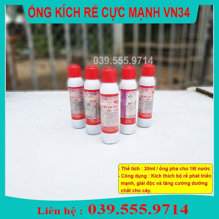 Chế Phẩm Kích Thích Sinh Trưởng VN34 30ml- Tăng cường phát triển vi sinh vât, cải tạo đất dưỡng chất cho cây