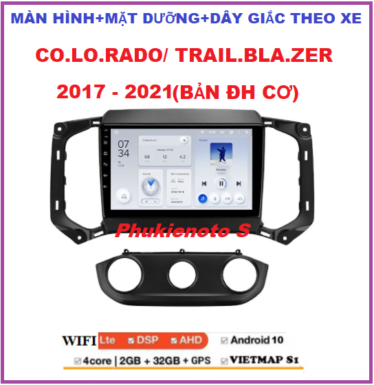 Màn hình android 9inch cho xe COLO.RADO/TRAILB.LAZER bản điều hòa cơ 2017-2021 kèm mặt dưỡng+dây giắc theo xe.Màn android kết nối wifi ram2G-rom32G xem phim nghe nhạc, xem camera,đầu dvd oto giá rẻ,dvd oto.