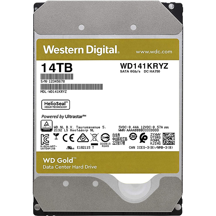 Ổ cứng Desktop WD HDD Gold 14TB WD141KRYZ - Hàng Chính Hãng