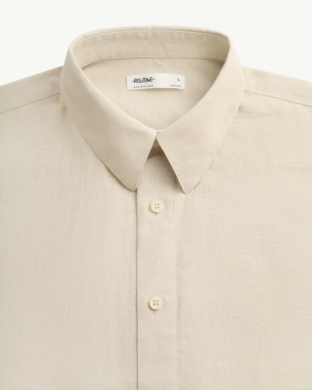 Áo sơ mi tay ngắn nam cotton linen Form Regular - RT 10S25SHS004 | ROUTINE CÀ MAU