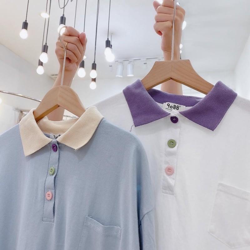 Áo Polo rộng xẻ tà
