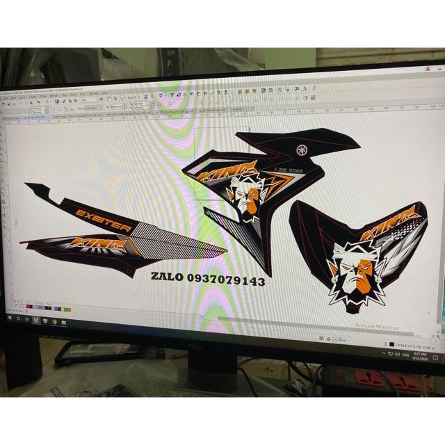 Tem rời exciter 150 King Drag 3 lớp ko bay màu bảo hành màu sắc vĩnh viễn