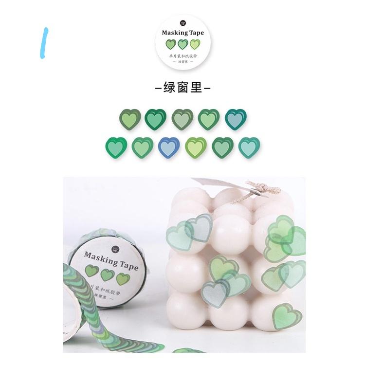 Cuộn 100 miếng dán Washi hình dáng sáng tạo trang trí sổ tay DIY