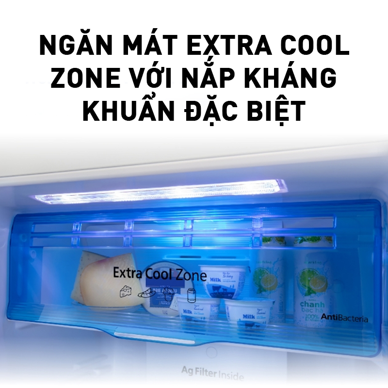 [Giao hàng Toàn quốc] Tủ lạnh Panasonic 2 cánh ngăn đá trên NR-TV341BPS9 - Dung tích 306L - Hành chính hãng