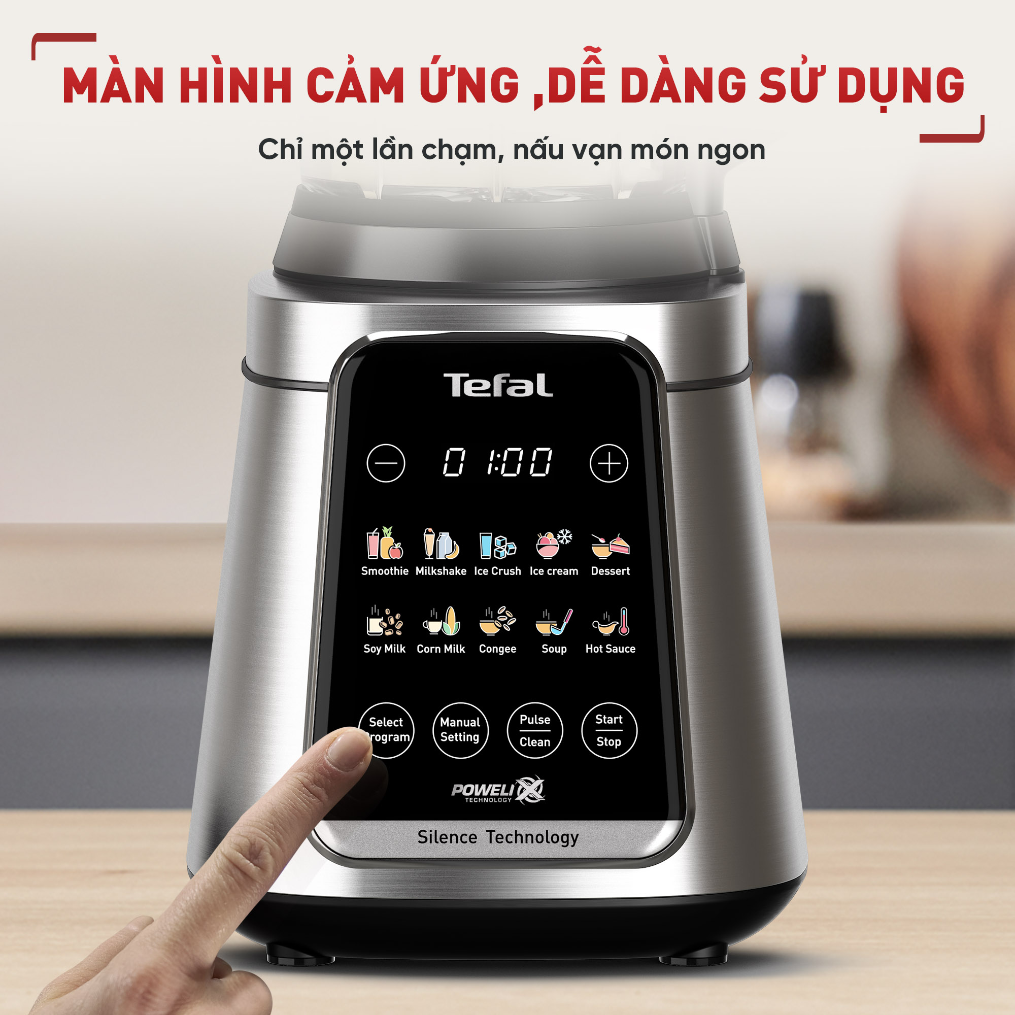 Hình ảnh Máy làm sữa hạt, xay nấu đa năng chống ồn Tefal -  BL98SC66 2000W - Hàng chính hãng