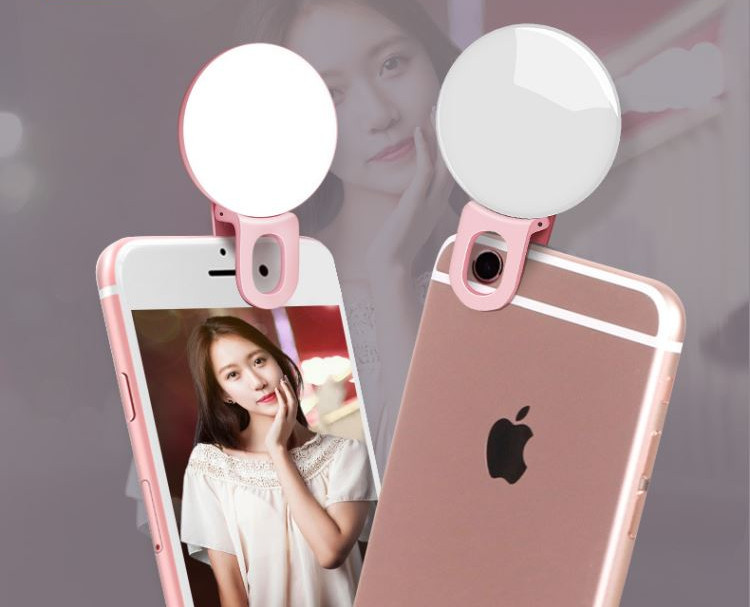 Đèn Led Tròn Hỗ Trợ Chụp Selfie Kẹp Điện Thoại AZONE