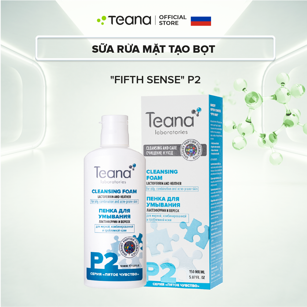 Sữa rửa mặt tạo bọt Teana "Fifth Sense" P2 chiết xuất cây thạch nam và Lactoferrin