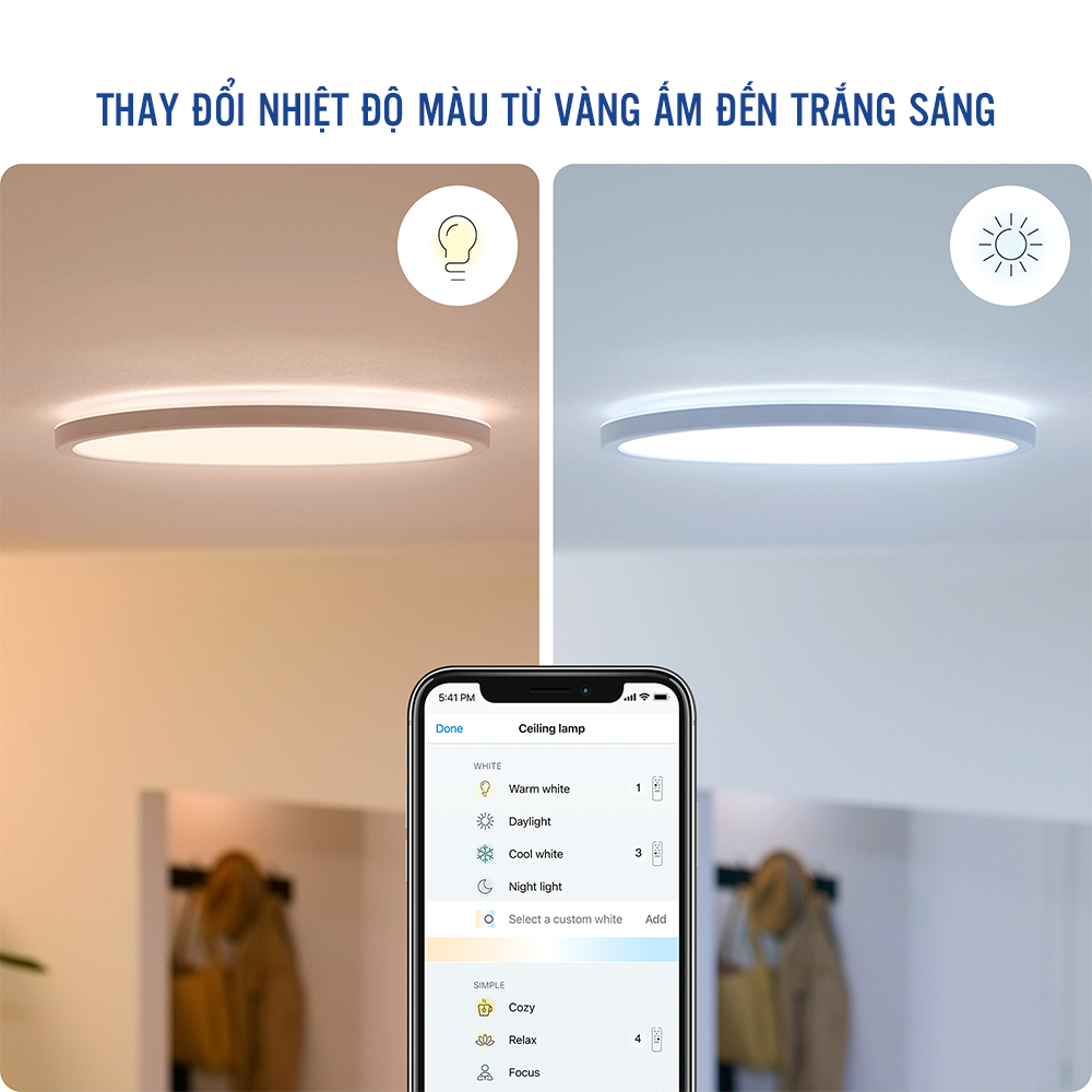 Đèn ốp trần Super Slim Ceiling WiZ 16W White 2700k - 6500k