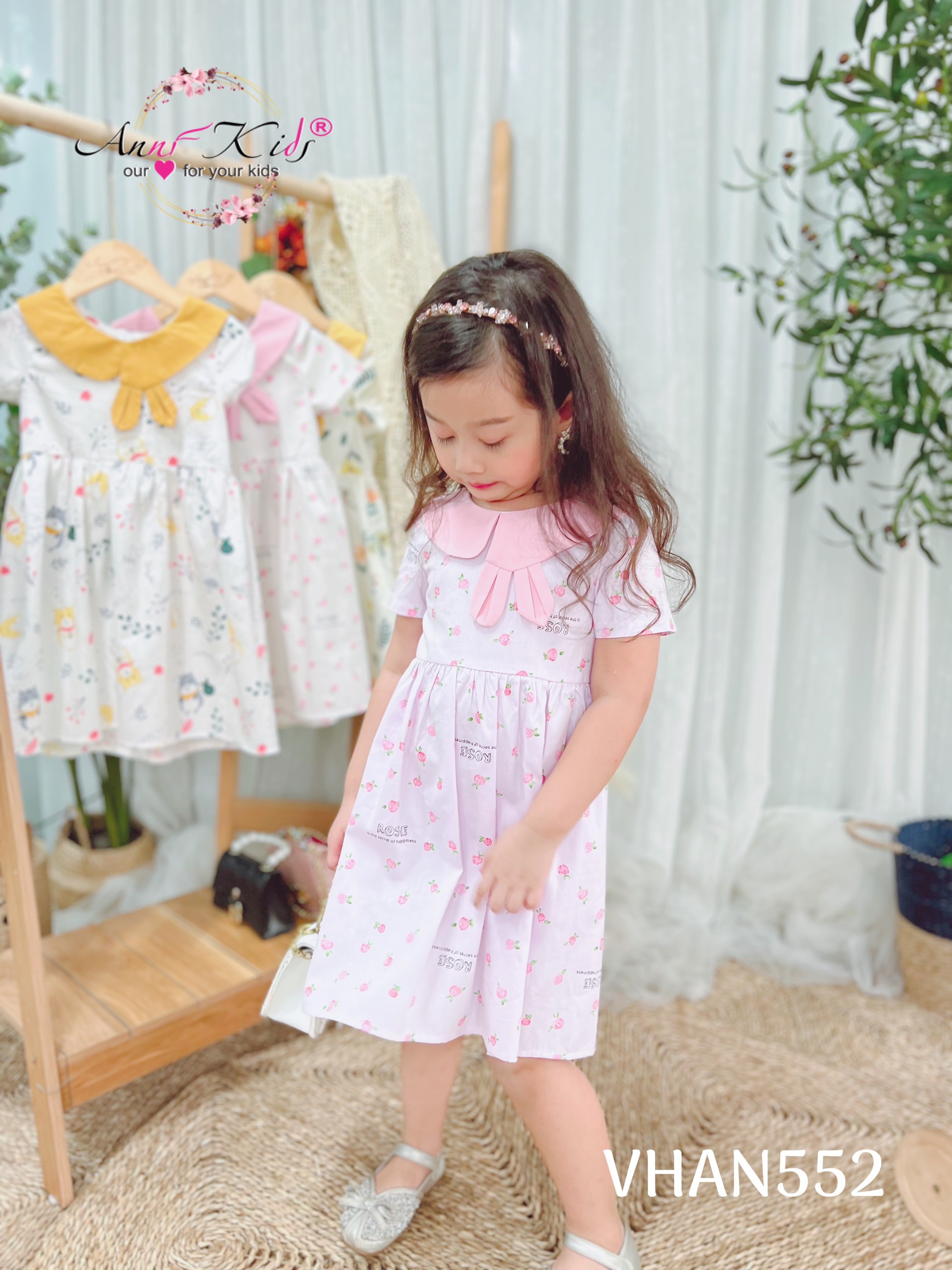 Váy cổ sen tai thỏ cho bé gái 7kg-33kg