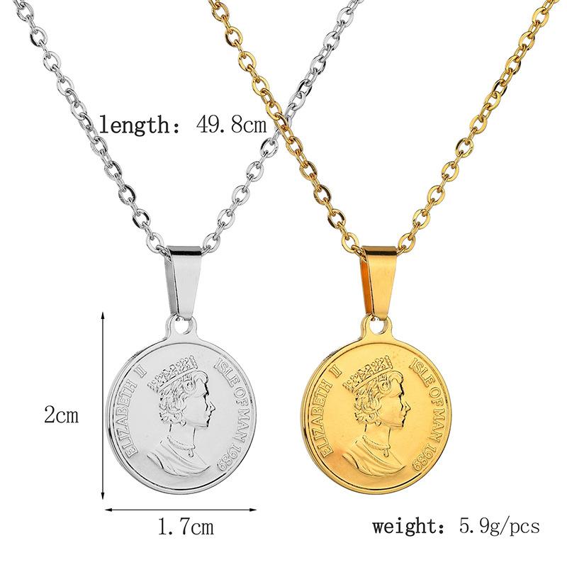 2 Chiếc Nữ Hoàng Elizabeth II Chân Dung Đồng Xu Mặt Dây Chuyền Đồng Xu Thời Trang Dây Chuyền Nữ Quà Tặng Sinh Nhật