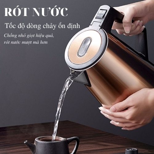 Hình ảnh Ấm đun siêu tốc 2 lớp cách nhiệt Grelide D2017k ( 1.7L) hàng chính hãng- thân bình bằng thép không gỉ, lòng ruột đúc inox nguyên khối. 