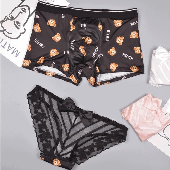 Quần Lót Đôi Nam Nữ 17CENTII Sexy Phối Ren Co Giãn 4 Chiều Mềm Mịn