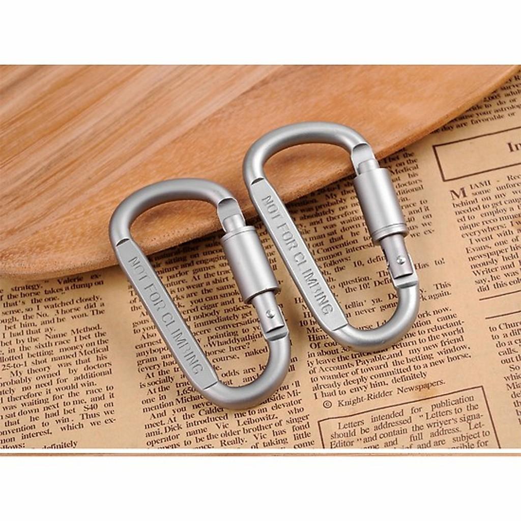 Móc khóa Carabiner Hình Chữ D Chất Liệu Hợp Kim Nhôm Cao Cấp Rất Cứng Và Siêu Bền - Hàng Nhập Khẩu