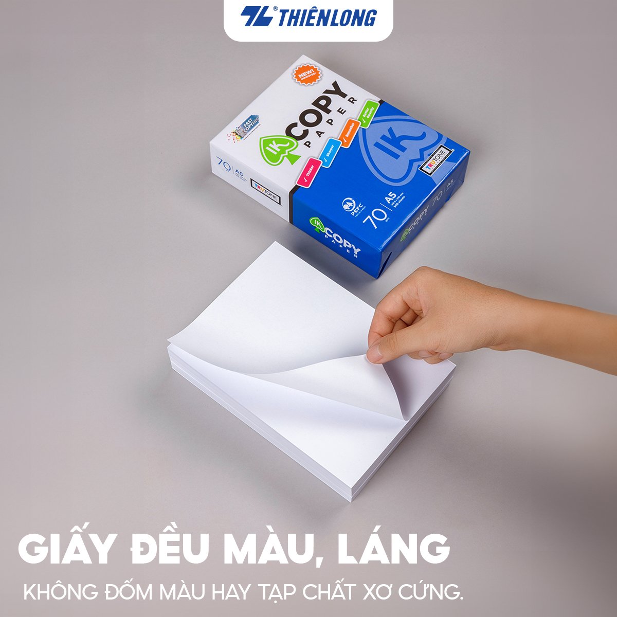 Combo 10 Ream giấy A5 70 gsm IK Copy (500 tờ) - Hàng nhập khẩu Indonesia hàng nguyên thùng tiện lợi hơn
