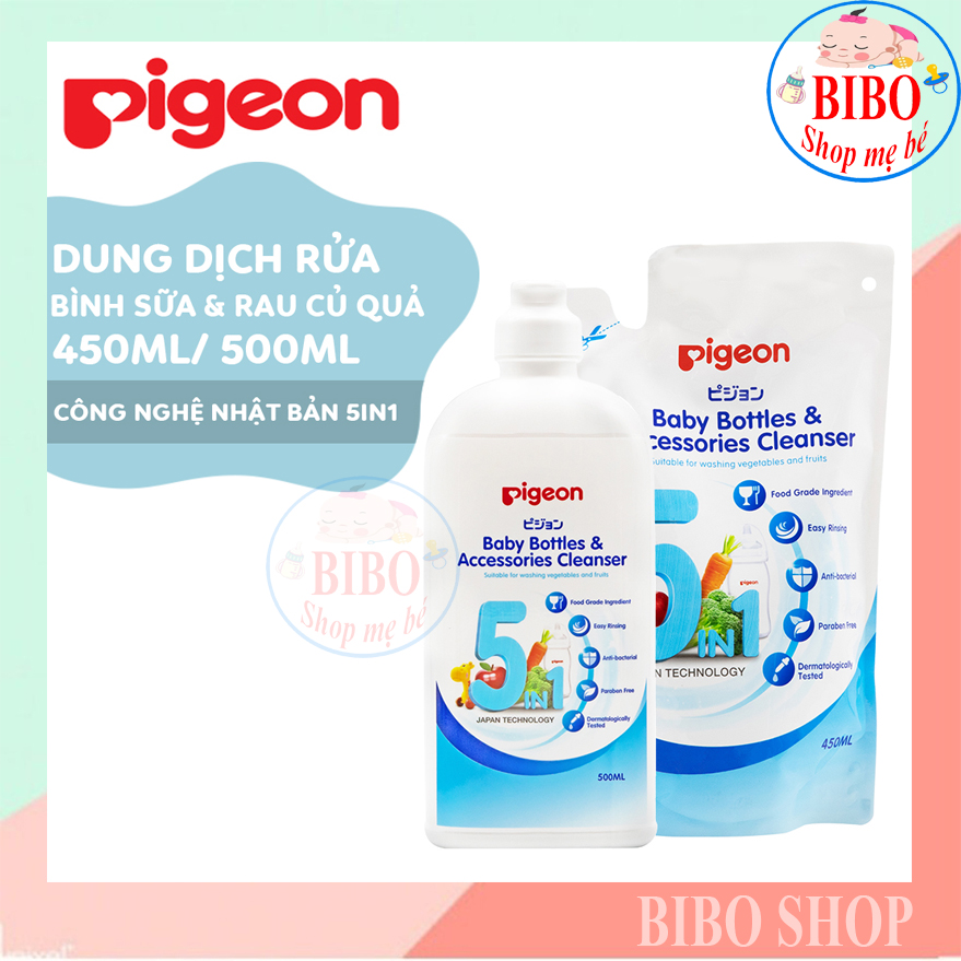 DUNG DỊCH SÚC RỬA BÌNH SỮA 5 IN 1 PIGEON