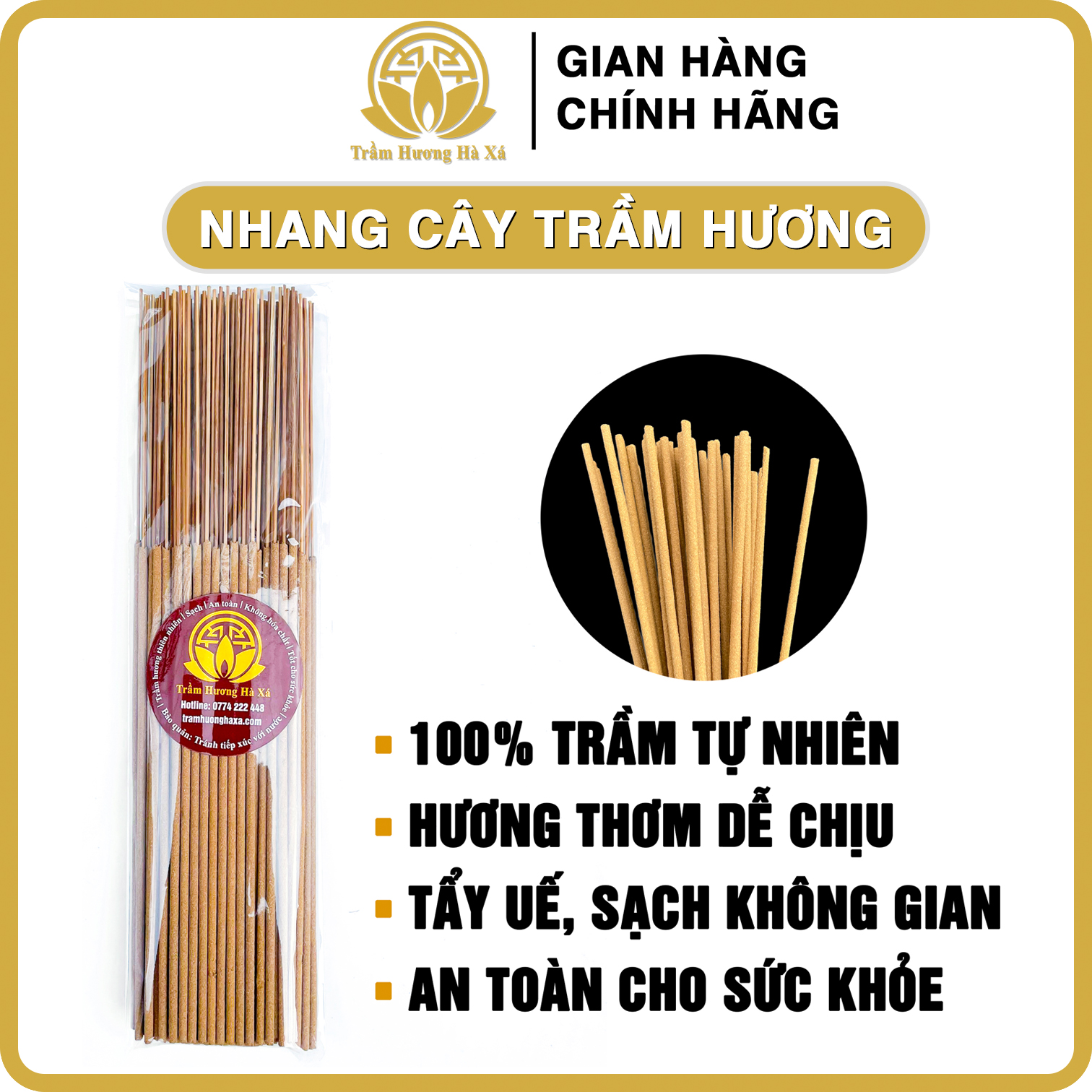 Nhang cây trầm hương đốt xông nhà tẩy uế HÀ XÁ đồ thờ cúng phong thủy, xua đuổi vận xui, thu hút nguồn năng lượng tích cực, thanh lọc không khí, an toàn cho sức khỏe