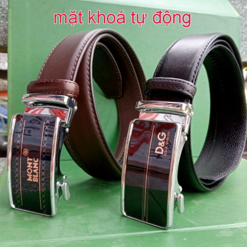 Thắt lưng nam da bò nguyên miếng đầu khoá tự động cao cấp, THC bảo hành 12 tháng