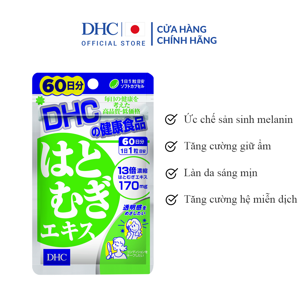 Viên uống Trắng da DHC Adlay Extract Nhật Bản - 60 Ngày