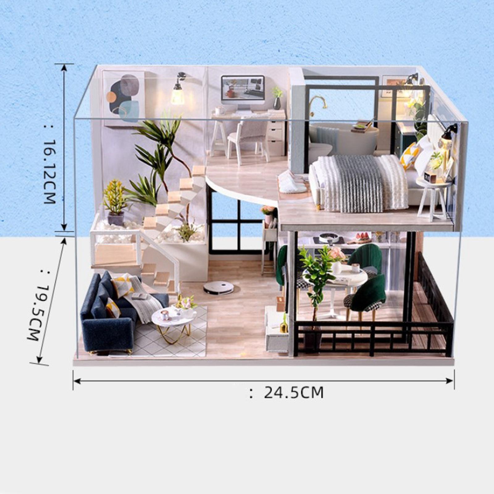Miniature Wood Dollhouse Furniture Kit Cottage Puzzles Building Kit Toy