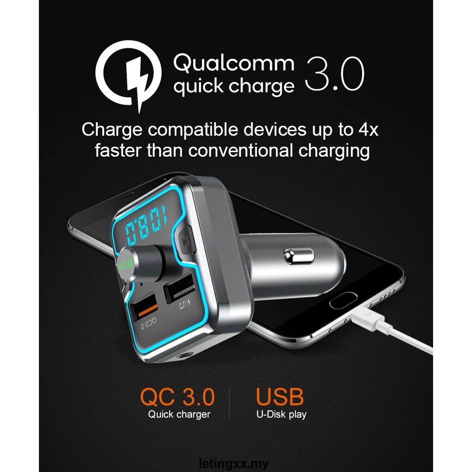 Máy Nghe Nhạc Mp3 Bluetooth 5.0 Qc3.0 Cho Xe Hơi